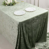 Sage Green Seamless Premium Crushed Velvet Rectangle Tablecloth - 90x156inch