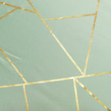 90Inchx132Inch Sage Green Rectangle Polyester Tablecloth With Gold Foil Geometric Pattern#whtbkgd