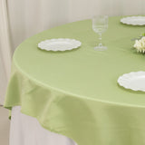 72x72inch Sage Green Lamour Satin Table Overlay, Square Tablecloth Topper