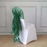 Hunter Emerald Green Chiffon Curly Chair Sash