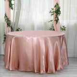 108" Dusty Rose Satin Round Tablecloth