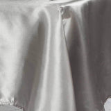 60"x126" Silver Satin Rectangular Tablecloth