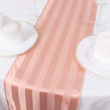 12x108inch Dusty Rose Satin Stripe Table Runner, Elegant Tablecloth Runner