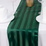 12x108inch Hunter Emerald Green Satin Stripe Table Runner, Elegant Tablecloth Runner