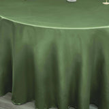 120inch Olive Green Satin Round Tablecloth