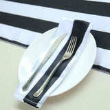 12" x 108" | Black & White | Stripe Satin Table Runners