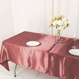 60"x102" Cinnamon Rose Smooth Satin Rectangular Tablecloth