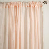 Blush/Rose Gold Fire Retardant Sheer Organza Premium Curtain Panel Backdrops With Rod Pockets