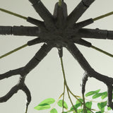 55" White Artificial Silk Wisteria Vine Round Hanging Canopy, Draping Garland Flower Chandelier With Interchangeable Branches