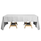 60"x102" Silver Polyester Rectangular Tablecloth