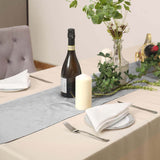 12" x 108" | Silver | Premium Velvet Table Runner