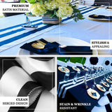 12" x 108" | Navy & White | Stripe Satin Table Runners