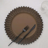 6 Pack | 13inch Matte Natural Sunflower Disposable Charger Plates