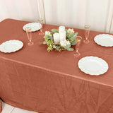 Terracotta (Rust) Accordion Crinkle Taffeta Seamless Rectangular Tablecloth - 90x156inch