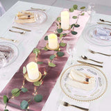 9Ft Rose Gold Glamorous Column Print Table Runner, Disposable Paper Table Runner - Blush