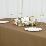 90inch x 132inch Taupe Polyester Rectangular Tablecloth