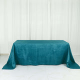 90x132Inch Teal Accordion Crinkle Taffeta Rectangular Tablecloth