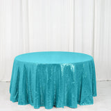 120" Turquoise Premium Sequin Round Tablecloth