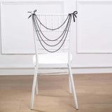 16inch Black Faux Pearl Beaded Chiavari Chair Back Garland Sash