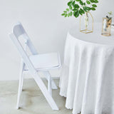 White Resin Folding Chair With Vinyl Padded Seat For Weddings