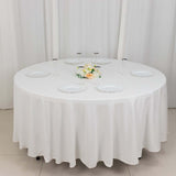 108" White Round 100% Cotton Linen Tablecloth Washable