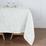 72x72 White Linen Square Overlay | Slubby Textured Wrinkle Resistant Table Overlay