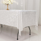 60"x102" White Premium Crushed Velvet Rectangular Tablecloth