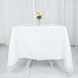 70"x70" White Premium Polyester Square Tablecloth - 220GSM