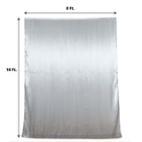 8ftx10ft Silver Satin Formal Event Backdrop Drape, Window Curtain Panel