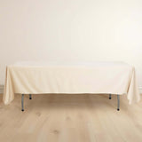 60"x102" Beige Premium Scuba Wrinkle Free Rectangular Tablecloth, Scuba Polyester Tablecloth