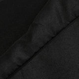 6ft Black Open Back Fitted Polyester Rectangle Tablecloth, Trade Show Table Cover