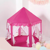 Pink Princess Castle Play House Tent with Star LED Garlands & Carry Bag