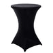 Black Highboy Spandex Cocktail Table Cover, Fitted Stretch Tablecloth for 24"-32" Dia High Top Table