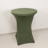 Dusty Sage Green Highboy Spandex Cocktail Table Cover, Fitted Stretch Tablecloth