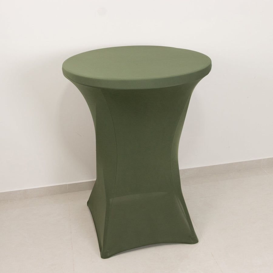 Dusty Sage Green Highboy Spandex Cocktail Table Cover, Fitted Stretch Tablecloth