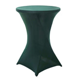 Hunter Emerald Green Spandex Stretch Fitted Cocktail Table Cover for 24"-32" Dia High Top Tables