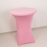 Pink Highboy Spandex Cocktail Table Cover, Fitted Stretch Tablecloth