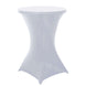 White Highboy Spandex Cocktail Table Cover, Fitted Stretch Tablecloth for 24"-32" Dia High Top Table