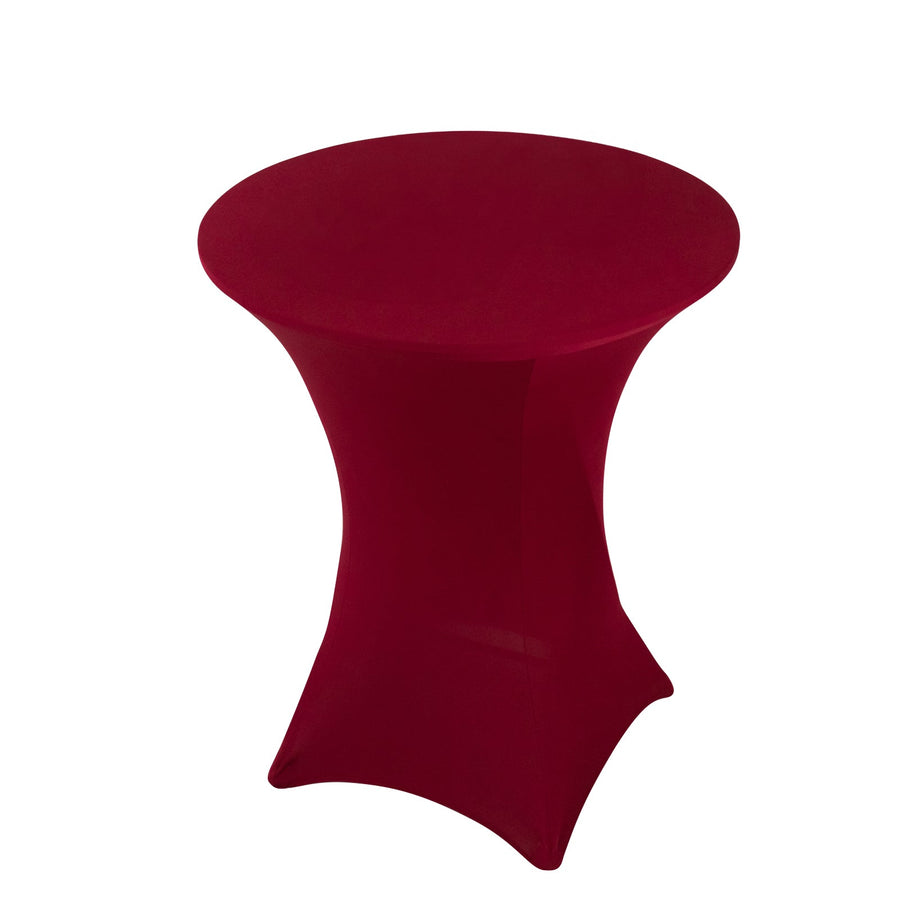 Burgundy Highboy Spandex Cocktail Table Cover, Fitted Stretch Tablecloth