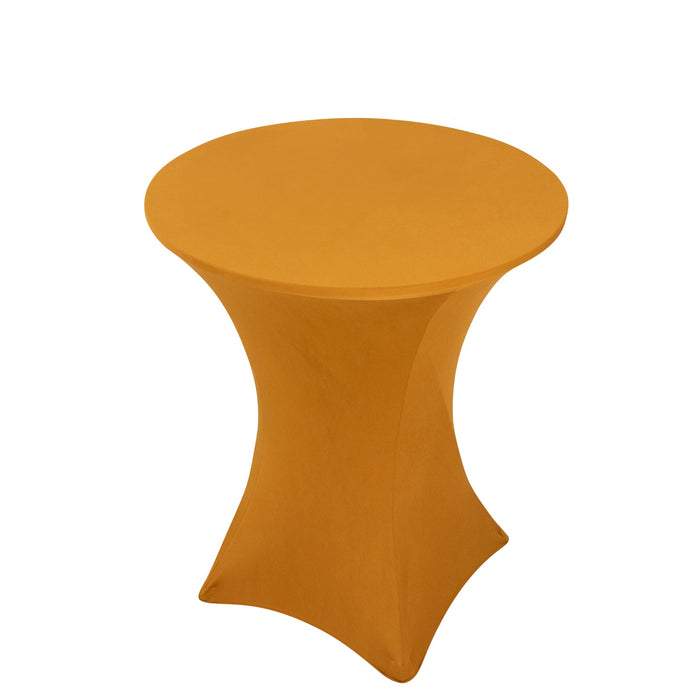 Gold Highboy Spandex Cocktail Table Cover, Fitted Stretch Tablecloth