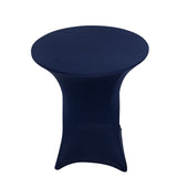 Navy Blue Highboy Spandex Cocktail Table Cover, Fitted Stretch Tablecloth