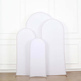 Set of 4 | Matte White Spandex Fitted Wedding Arch Covers