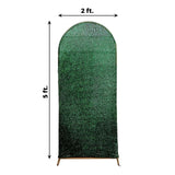 5ft Hunter Green Shimmer Tinsel Spandex Chiara Backdrop Stand Cover Round Top Wedding Arch