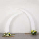 Set of 2 White Spandex Half Crescent Moon Backdrop Stand Covers, Wedding Arch Cover