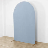 8ft Matte Dusty Blue Spandex Fitted Wedding Arch Cover For Round Top Chiara Backdrop Stand