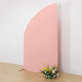 8ft Dusty Rose Spandex Fitted Wedding Arch Cover For Half Moon Top Chiara Backdrop Stand