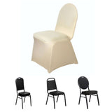 Champagne Spandex Stretch Fitted Banquet Slip On Chair Cover - 160 GSM