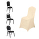 Beige Spandex Stretch Fitted Banquet Slip On Chair Cover - 160 GSM