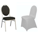 Silver Spandex Stretch Fitted Banquet Slip On Chair Cover 160 GSM