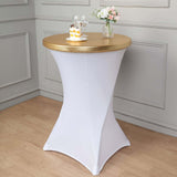 Metallic Gold Spandex Stretch Fitted Cocktail Table Top Cover